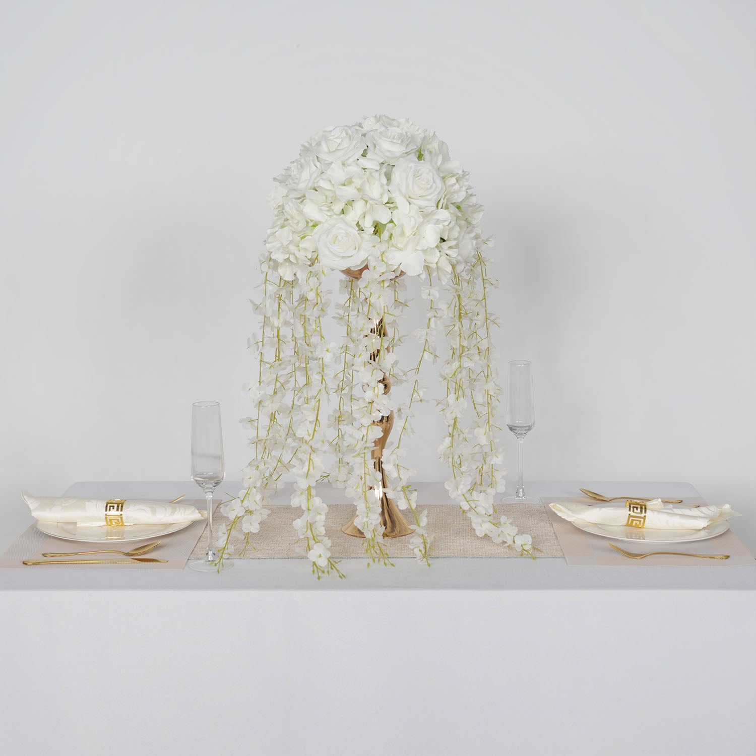 Uflower White Wedding Table Centerpiece Flower Arrangement